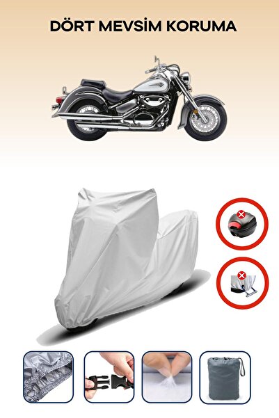 Breen حقيبة خلفية لسوزوكي VS 800 دخيل رمادي للدراجة النارية غير متوافقة