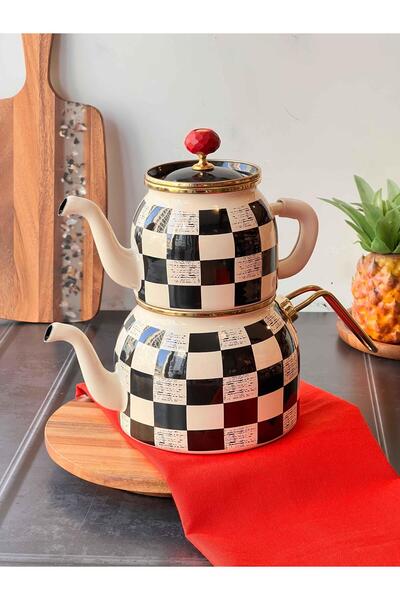 ROSSEV Dama Desen Emaye Çaydanlık