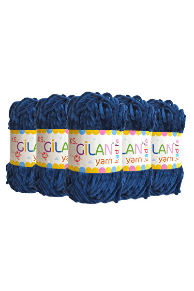 KS GİLAN Gilan Velvet Hand Knitting Yarn 100 Gr. 5 Pieces Navy Blue
