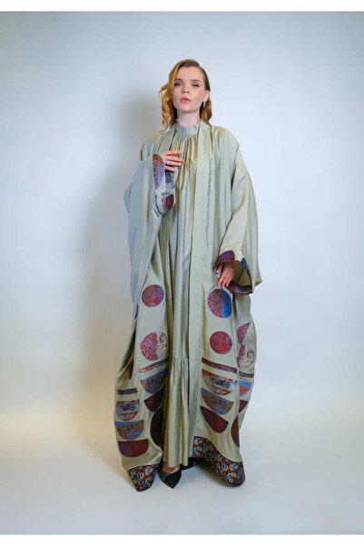 CRYSTALİA İkili Abaya Takım Krep Kumaş - Bej