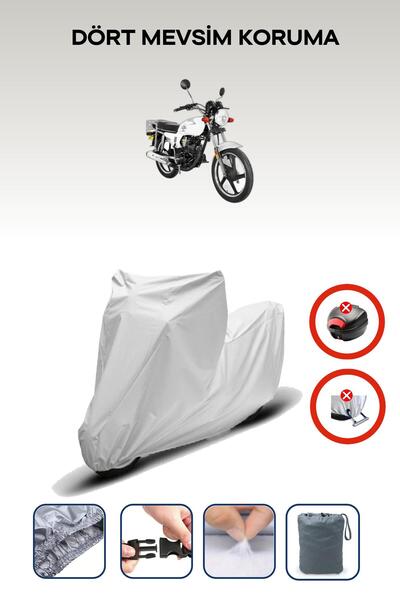 Breen حقيبة خلفية رمادية اللون متوافقة مع يوكي YK 125-7D أبولو، قماش متوافق مع الدراجات النارية، 4 مواسم