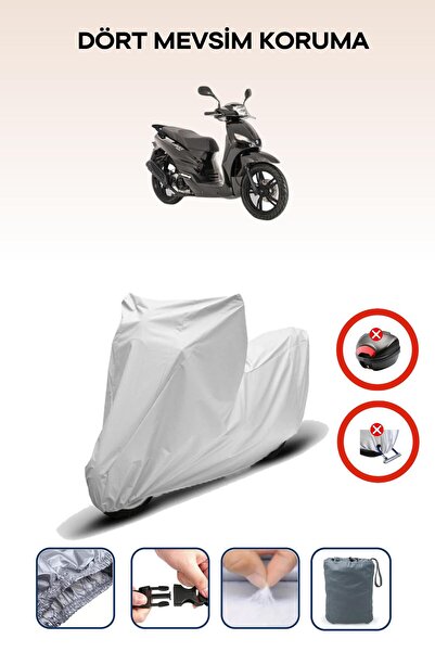 Breen حقيبة خلفية رمادية اللون متوافقة مع قماش دراجة نارية متوافق مع بيجو تويت، 4 مواسم