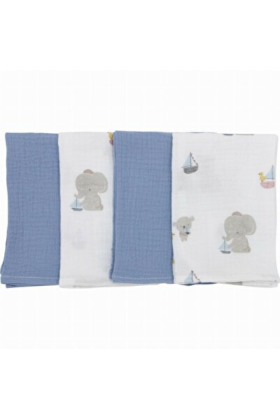 Bubaba Σετ 4 πανιών, Bubaba, Μουσλίνα, Μέγεθος 40x40 cm, Μπλε Πλοίο