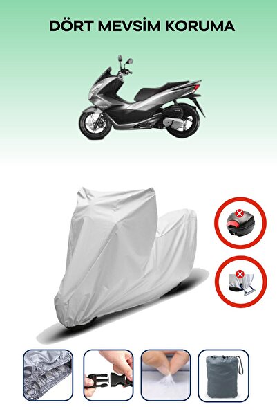 Breen قفل حقيبة خلفية رمادي اللون غير متوافق مع قماش دراجة نارية متوافق مع هوندا JF 26، 4 مواسم