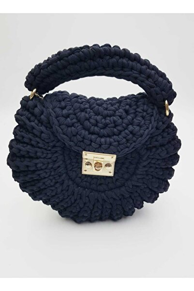 ESRADA Hand Knitted Black Women's Knitted Bag