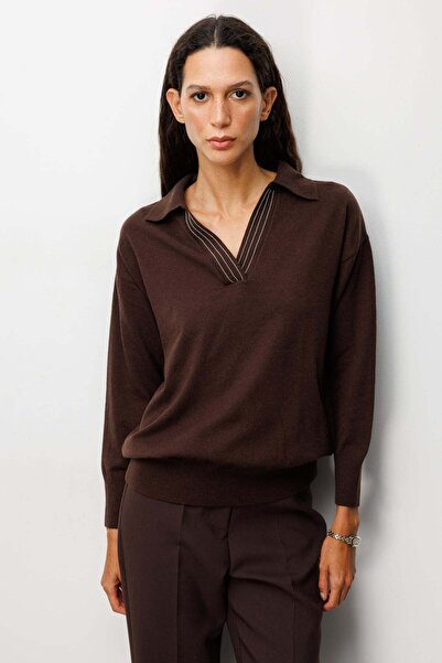 ON Polo Neck Chain Detailed Knitwear Sweater