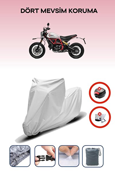 Breen حقيبة خلفية رمادية اللون متوافقة مع دراجة دوكاتي سكرامبلر ديزرت سيلد، ق...