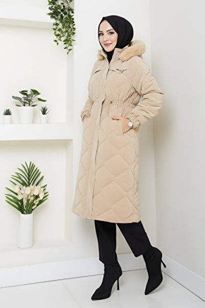 lavrisa Kadın Beli Bağcıklı Nova Kumaş Mont