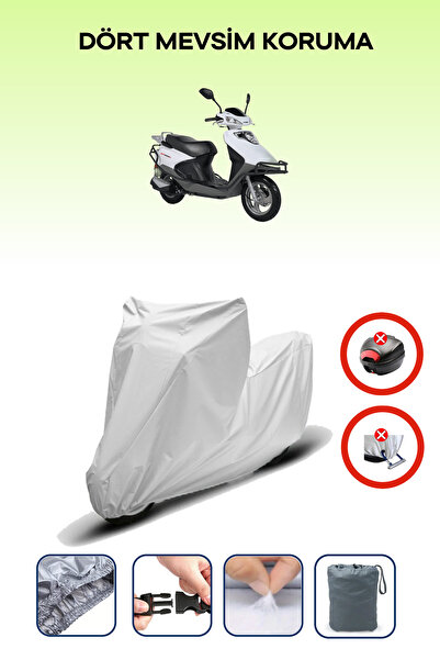 Breen قفل حقيبة خلفية رمادي اللون غير متوافق مع قماش دراجة نارية متوافق مع كوبا XF 110، 4 مواسم