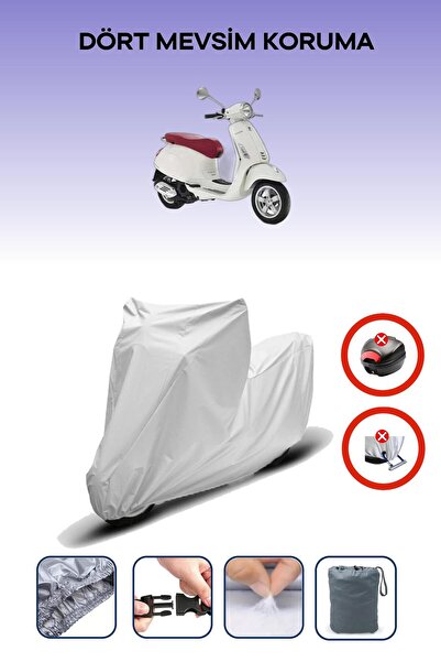 Breen قفل حقيبة خلفية رمادي اللون غير متوافق مع Vespa Primavera 50 Touring، ق...