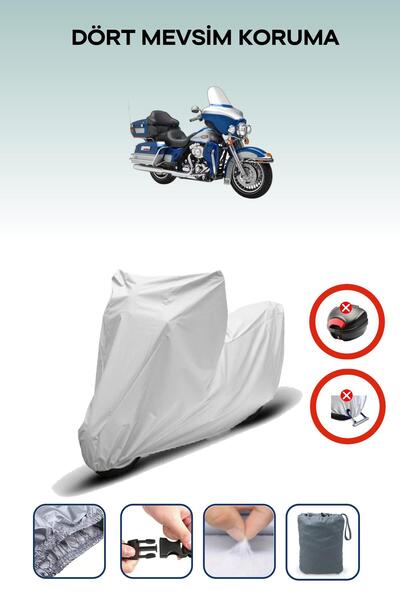 Breen قفل حقيبة خلفية رمادي اللون غير متوافق مع هارلي ديفيدسون ألترا كلاسيك إ...