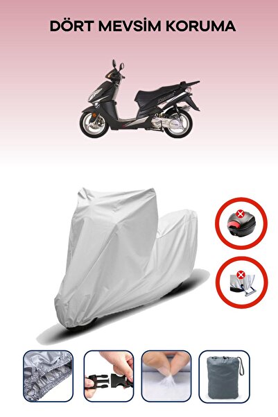 Breen حقيبة خلفية رمادية اللون متوافقة مع كانوني روكو 150، قماش متوافق مع الدراجات النارية، 4 مواسم