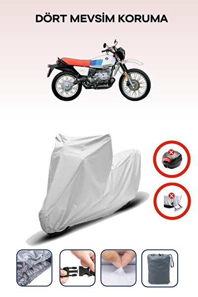 Breen قفل حقيبة خلفية رمادي اللون غير متوافق مع BMW R 80 GS، قماش متوافق مع الدراجات النارية، 4 مواسم