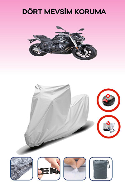 Breen حقيبة خلفية رمادية اللون متوافقة مع Voge 500 R، قماش متوافق مع الدراجات النارية، 4 مواسم