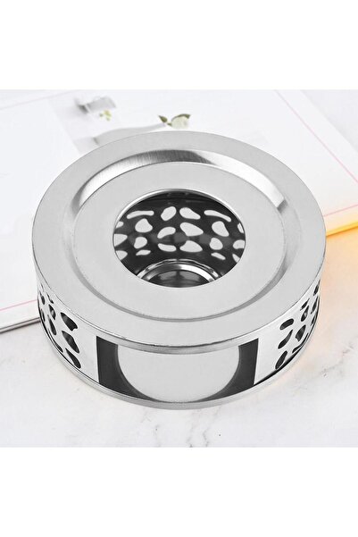 Choice حامل إبريق شاي فضي بتصميم مجوف من الفولاذ المقاوم للصدأ 430، قاعدة مزخ...