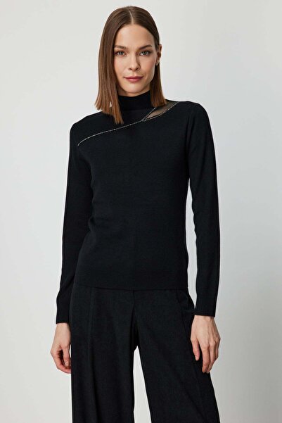 ON Mock Neck Knitwear Sweater with Stone Collar
