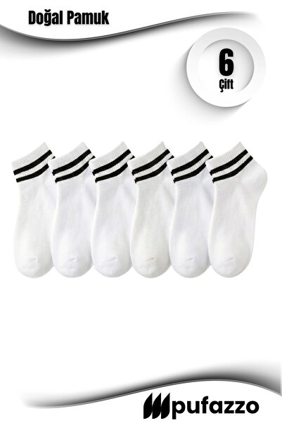 PUFAZZO Set de șosetă cu dungi tenis unisex - scurt, cu dungi, bumbac natural, fără cusături , șosete respirabile