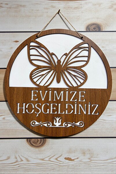 PAZARMAX Kapı Süsü Evimize Hoşgeldiniz (Hediyelik Dekor)