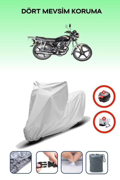 Breen قفل حقيبة خلفية رمادي اللون غير متوافق مع كراول موتورز KR-100-2A، قماش دراجة نارية متوافق، 4 مواسم