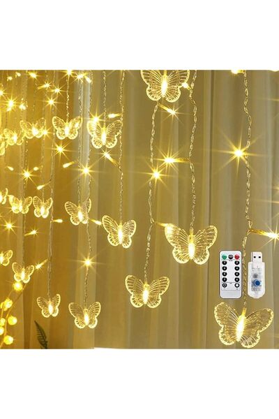 The Bros أضواء سلسلة على شكل فراشة، 48 مصباح LED، 4.9 قدم USB، جهاز تحكم عن ب...