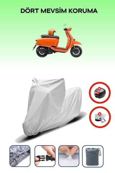 Breen حقيبة خلفية رمادية اللون متوافقة مع لامبريتا V200، قماش دراجة نارية متوافق تمامًا، 4 مواسم