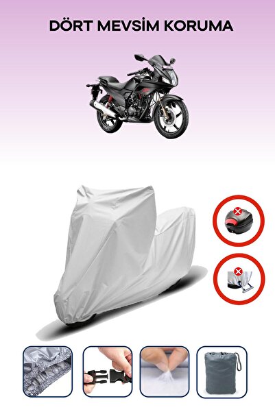 Breen حقيبة خلفية رمادية اللون متوافقة مع قماش دراجة نارية متوافق مع هيرو كاريزما، 4 مواسم