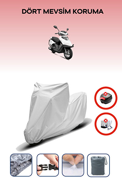 Breen حقيبة خلفية رمادية اللون متوافقة مع يوكي أكتيف 50، قماش متوافق مع الدراجات النارية، 4 مواسم