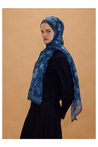 cs camellia scarf Flax Cotton Shawl Floral Patterned