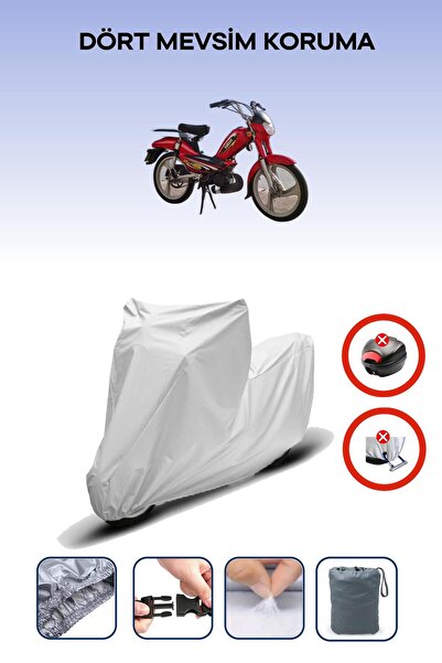 Breen قفل حقيبة خلفية رمادي اللون متوافق مع ياماها زوم، قماش للدراجات النارية، 4 مواسم