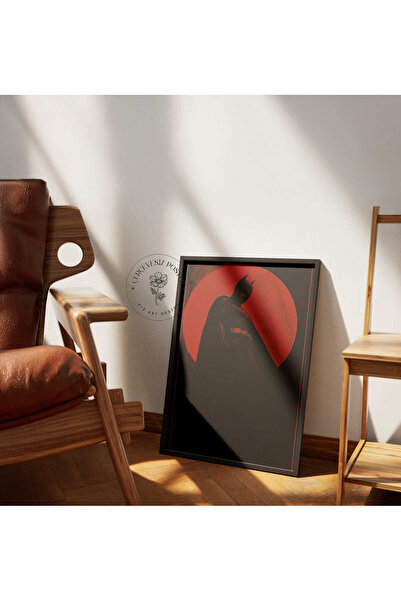 512 STORE Batman Duvar Dekor Çerçevesiz Kuşe Kağıt Poster Siyah Kırmızı Poste...