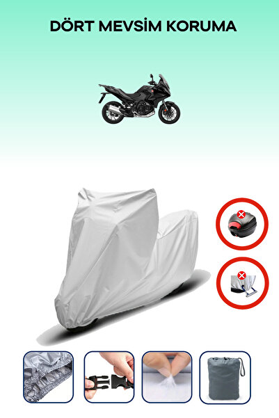 Breen قفل حقيبة خلفية رمادي اللون غير متوافق مع قماش الدراجة النارية المتوافق مع هوندا NT 1100 DCT، 4 مواسم