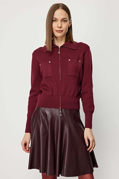 ON Zippered Knit Cardigan with Pocket Detail