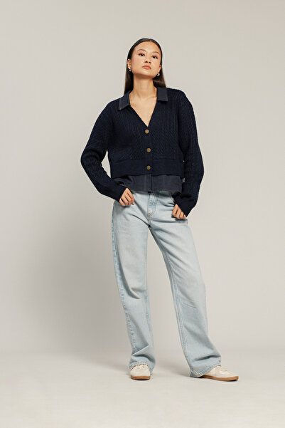 Nisan CARDIGAN TRICOT DETALIAT DE JEANS