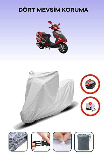 Breen حقيبة خلفية رمادية اللون متوافقة مع قماش الدراجات النارية المتوافق مع Mondial 100 URT، 4 مواسم