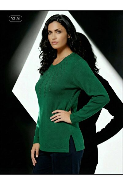 JULYA TRİKO ANNE-TRİKO-TAŞLI-V-Yaka