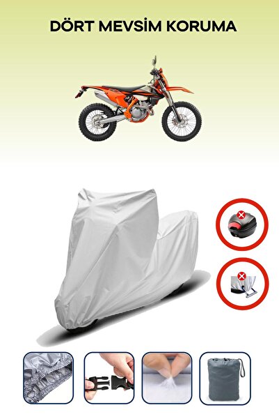 Breen قفل حقيبة خلفية رمادي اللون غير متوافق مع KTM 250 EXC-F، قماش دراجة نارية متوافق، 4 مواسم