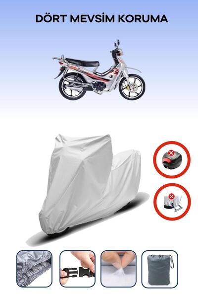 Breen قفل حقيبة خلفية رمادي اللون غير متوافق مع فالكون ماجيك 100، قماش متوافق مع الدراجات النارية، 4 مواسم