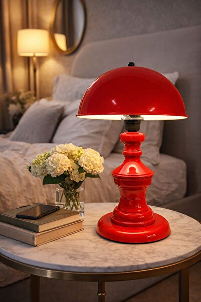 Retrolamp RTA117-101 Kırmızı Masa Lambası Çalışma Masası Okuma Lambası Masaüs...