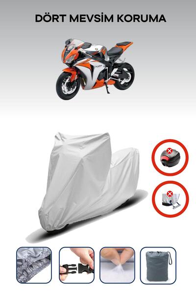 Breen قفل حقيبة خلفية رمادي اللون غير متوافق مع هوندا CBR 1000 RR، قماش دراجة نارية متوافق، 4 مواسم