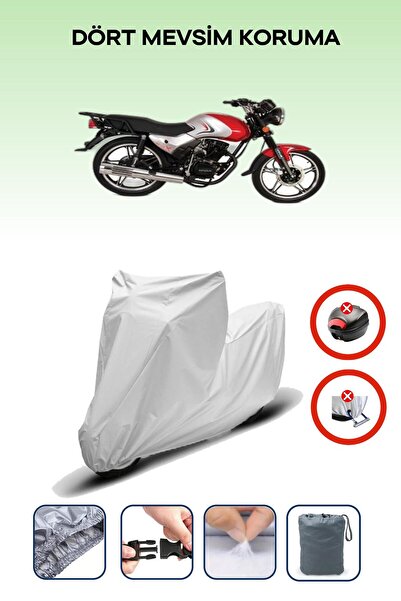 Breen قفل حقيبة خلفية رمادي اللون غير متوافق مع فالكون SK 125 KMT، قماش دراجة نارية متوافق مع 4 مواسم