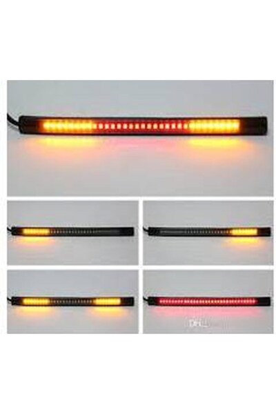 MOTOLİNAS Motosiklet Arka Kuuruk Şerit 48 Ledli Arka Stop + Sinyal Yapışma 12 V
