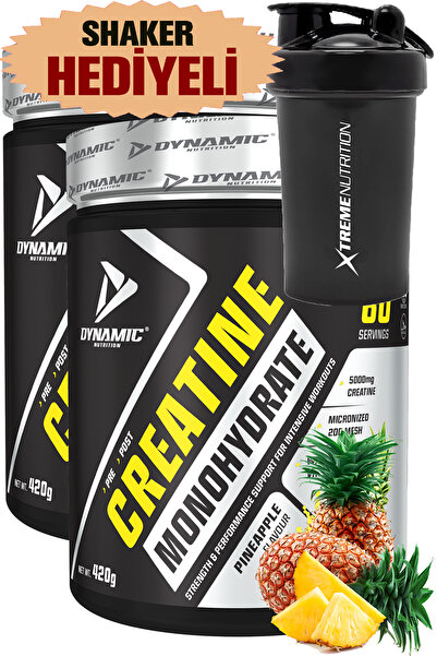 Dynamic Nutrition هدية - كرياتين بنكهة الأناناس - 840 جرام (420 جرام × 2 قطعة) - 120 حصة