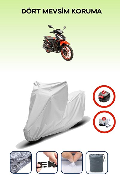 Breen قفل حقيبة خلفية رمادي اللون غير متوافق مع قماش دراجة نارية متوافق مع Arora Smart 50، 4 مواسم