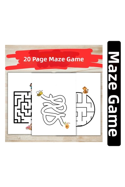 Organik Yolda 20 Sheets Maze Game A4 Size