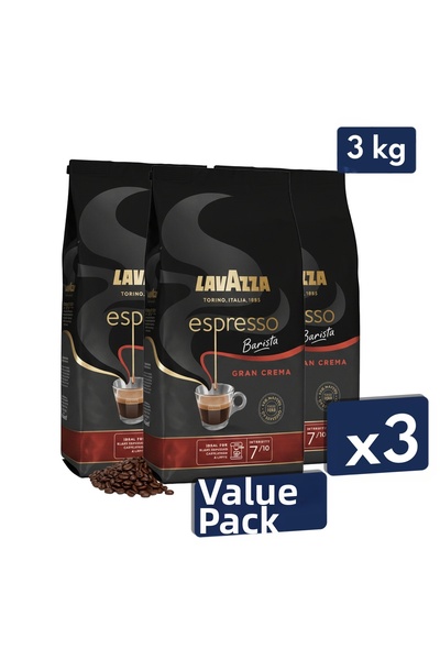 LavAzza 3 كيلو جرام إسبريسو باريستا جران كريما - قهوة أساسية