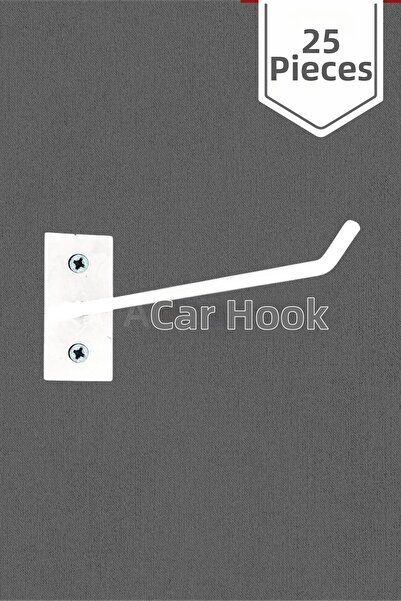 Acar Raf White Wall Hook 25 Pieces Wall and Particleboard Mounted Hook Rack Hanger