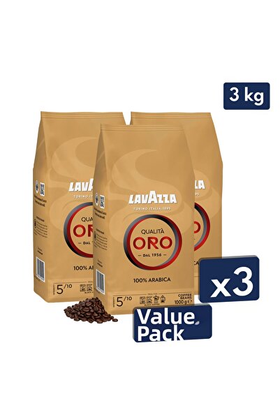 LavAzza قهوة كواليتا أورو 100% أرابيكا 1 كجم |   حزمة مميزة من 3 قطع
