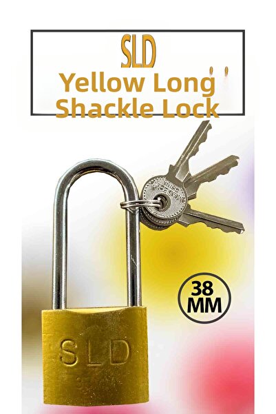 SLD Long Type Hook Yellow Padlock 38 mm with 3 Keys