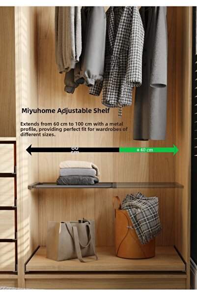miyuhome منظم رفوف قابل للتعديل داخل الخزانة، رف إضافي للتخزين، منظم رفوف متع...