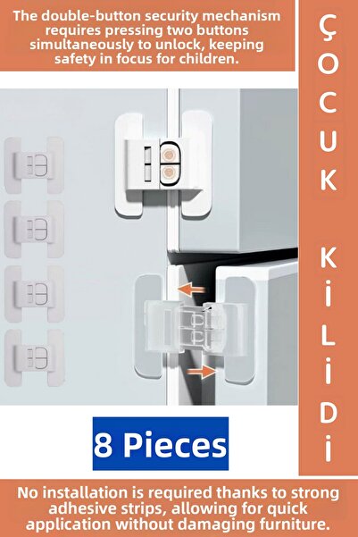 Wintoup قفل أمان للأطفال ذاتي اللصق لا يحتاج إلى تركيب، غطاء خزانة ثلاجة جمال...